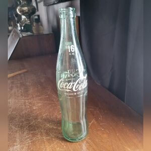 Vintage Coca Cola Coke Green Glass Bottle Tall 1 Pint 16 oz
